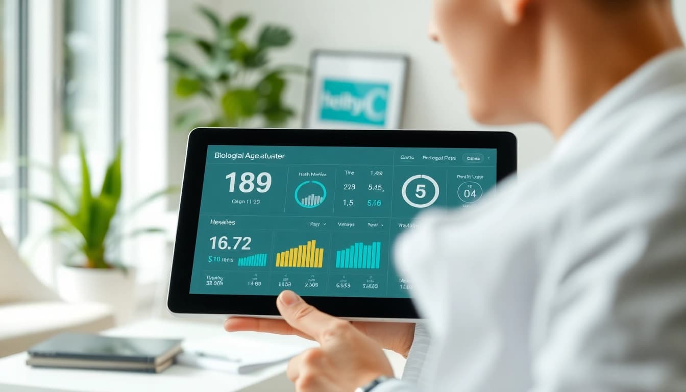 Calculate your biological age calculator results interactively on a user-friendly touchscreen.
