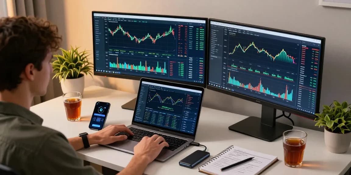 Regulated crypto mining platform showcased in a dynamic trading workspace with advanced technology and security tools.