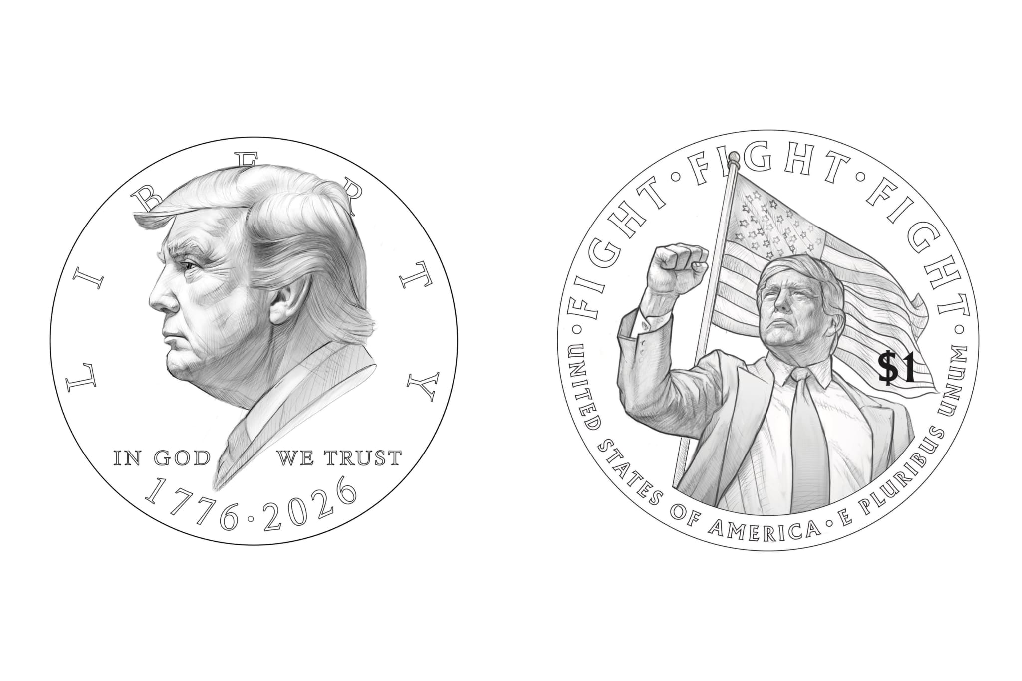 trump silver coin