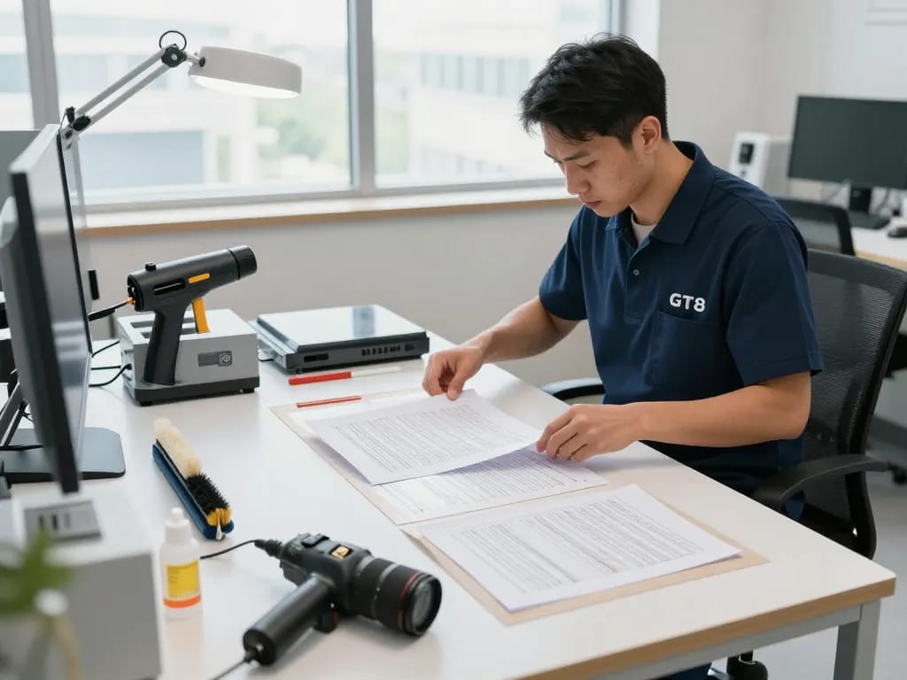 Quá trình khôi phục bóc giấy ép uy tín hà nội tại GT8 với kỹ thuật viên sử dụng công nghệ tiên tiến để phục hồi các tài liệu quý giá.