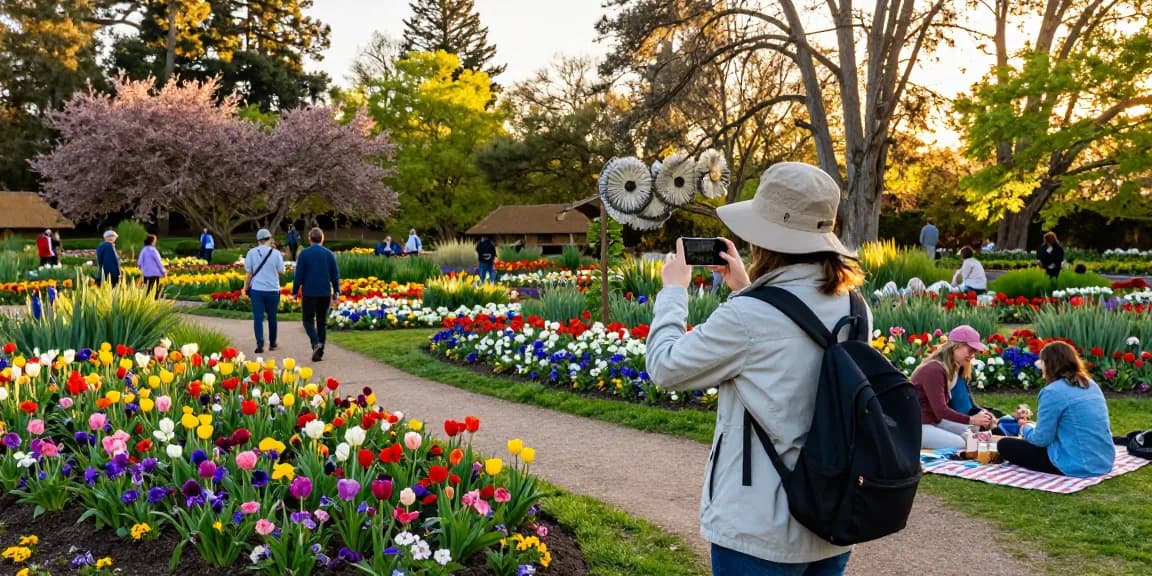 Experience the vibrant nature of Capay Valley Garden Tour with visitors enjoying beautiful flowers and landscapes during the spring bloom.