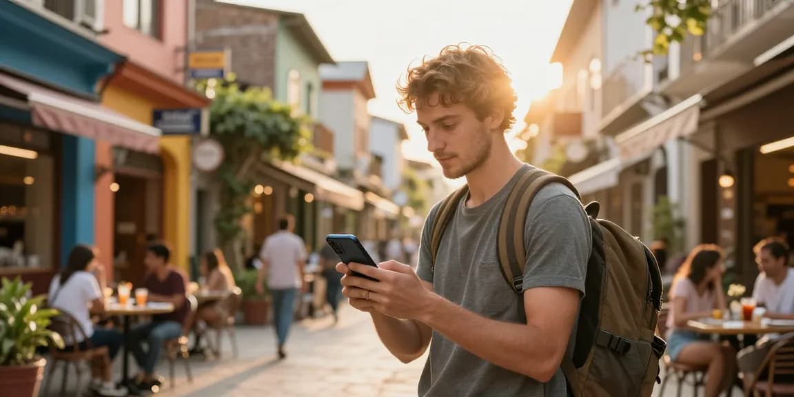 Discover the best eSIM promo code options while traveling in vibrant city streets.
