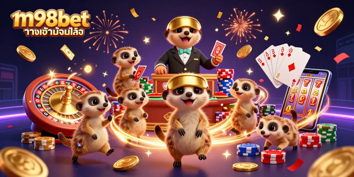 Experience vibrant gaming action with m98bet ทางเข้ามือถือ as meerkats run a lively casino.
