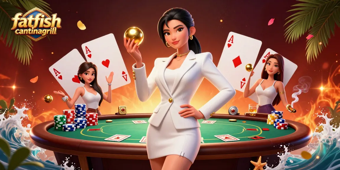 Experience thrilling gameplay at fatfishcantinagrill with a stunning roulette ball in a vibrant casino scene.
