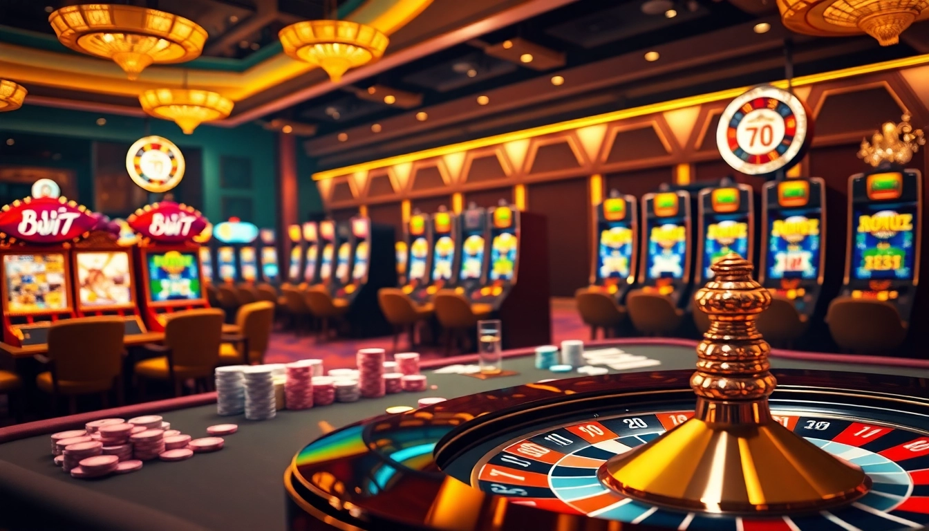 Playing poker at a luxury casino table while enjoying 68 game bài excitement.