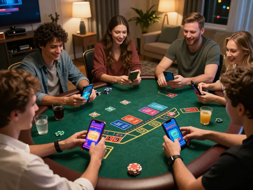 Players strategizing during an engaging online blackjack game using sunwinapk, showcasing excitement and interaction.
