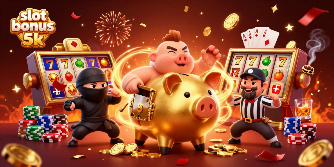 Engage with the excitement of slot bonus 5k in a vibrant casino scene full of action.