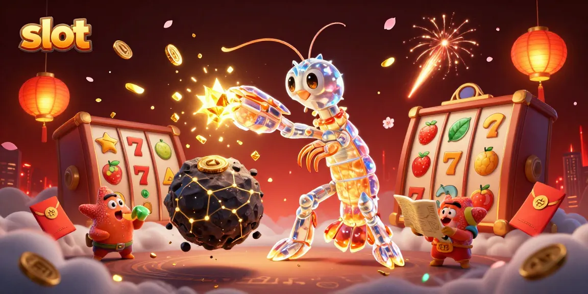 Spin the slot reels and collect treasures in this vibrant casino-themed illustration.
