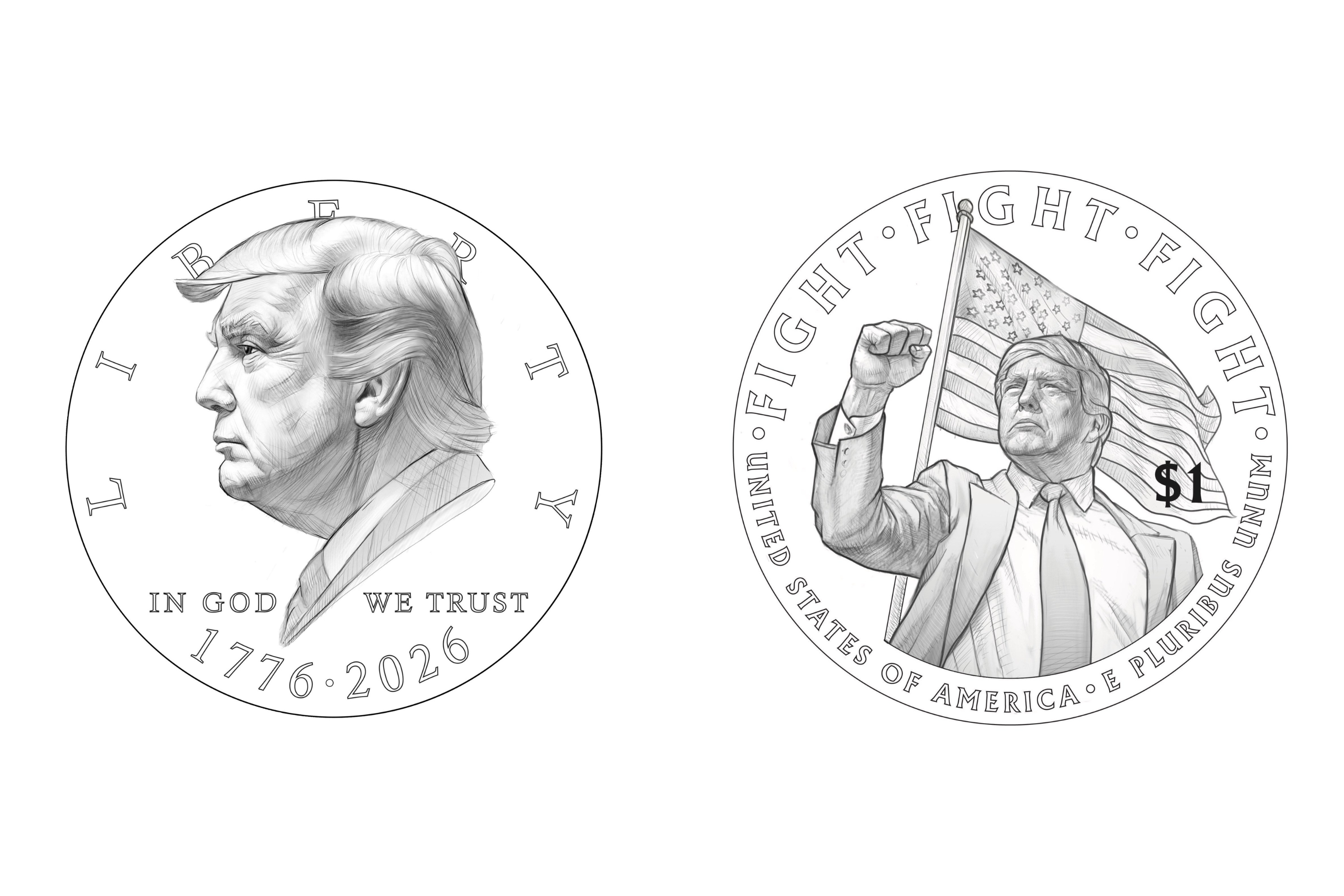 trump silver coin