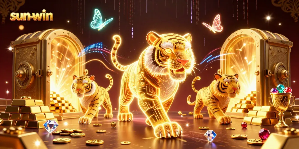 Engage with the thrilling sun-win casino adventures, featuring vibrant scenes of neon-lit treasures.