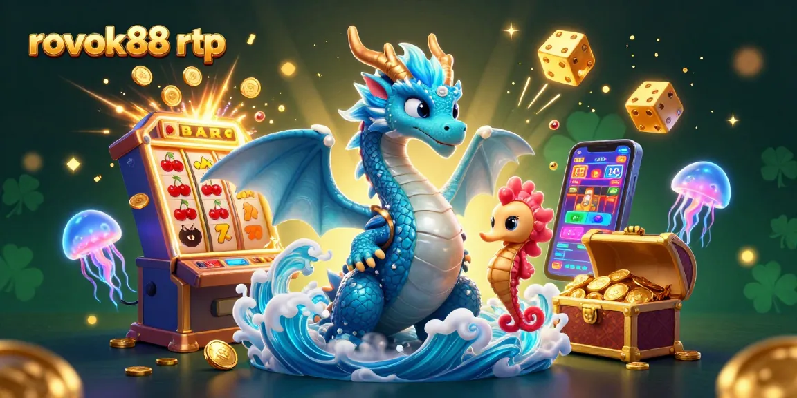Experience thrilling gaming with rokok88 rtp in this vibrant 3D casino illustration.