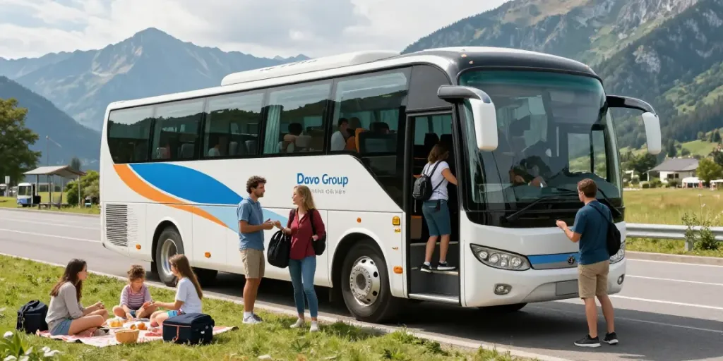 Transport Moldova Germania - Pasageri urmând să se îmbarce pe autobuzul Davo Group.