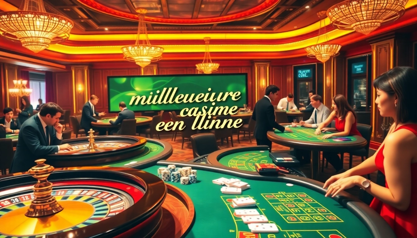 Des joueurs profitant des jeux de table au meilleure casino en ligne, montrant une action passionnante et un luxe.