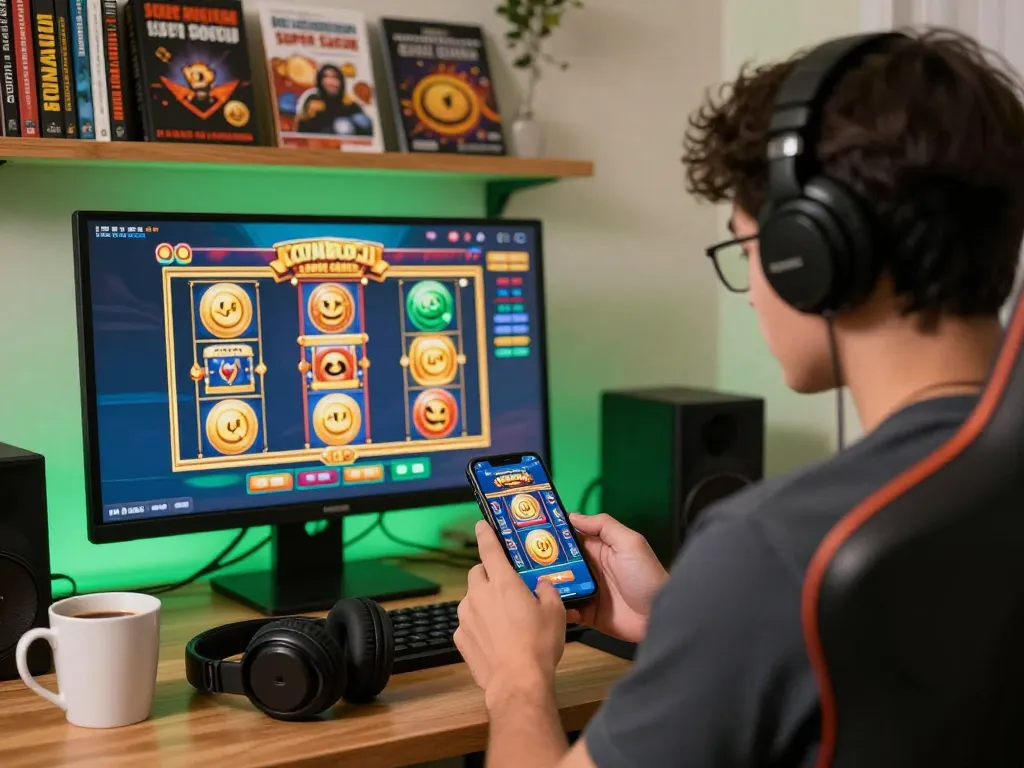 Engage in the exciting slot kamboja super gacor game while enjoying a cozy home gaming setup.