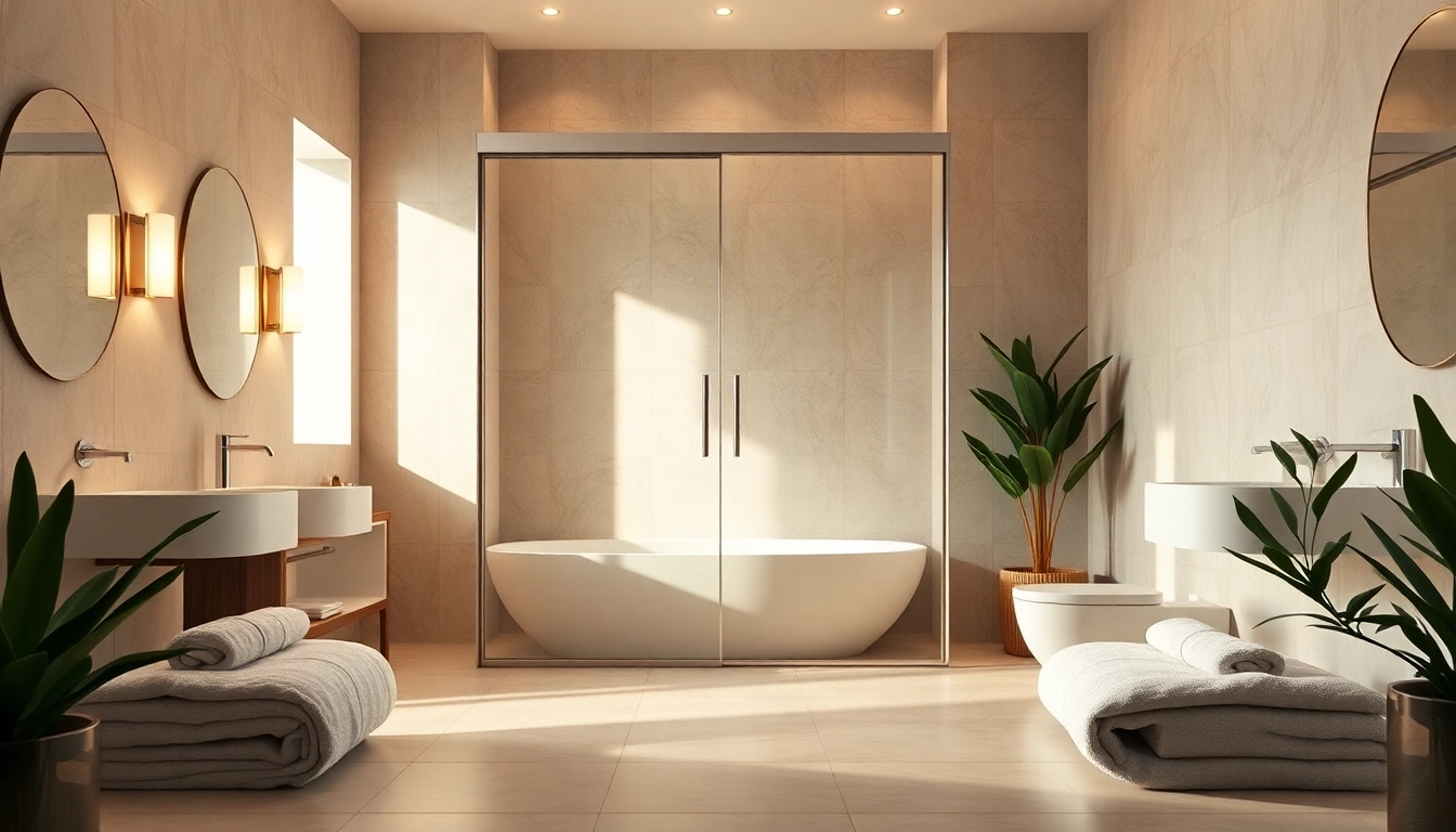 Explore chic shower sliding doors enhancing a modern bathroom space.