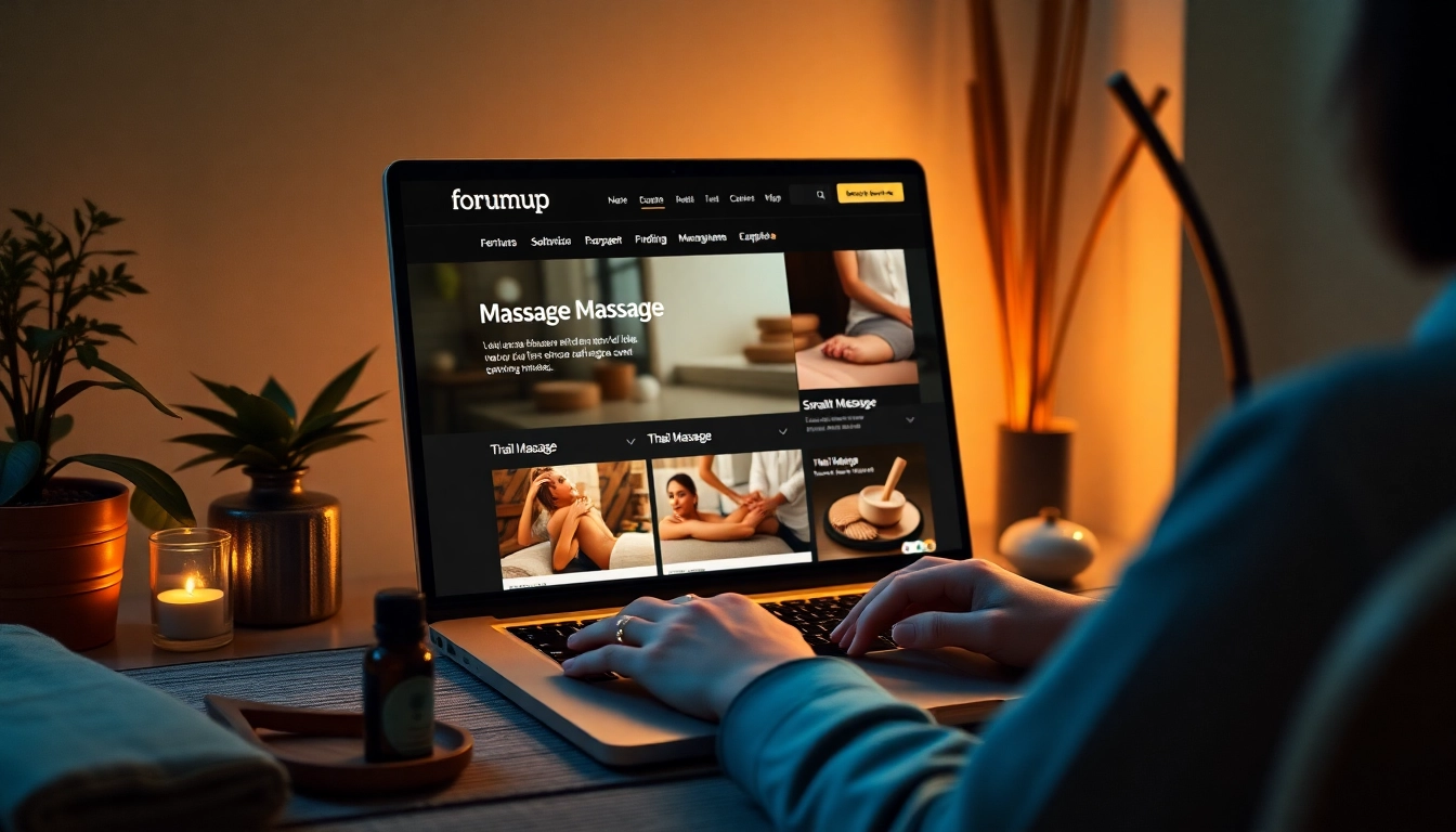 Explore nearby massage services on https://forumup.org/ with a modern, user-friendly interface showcasing various massage options.