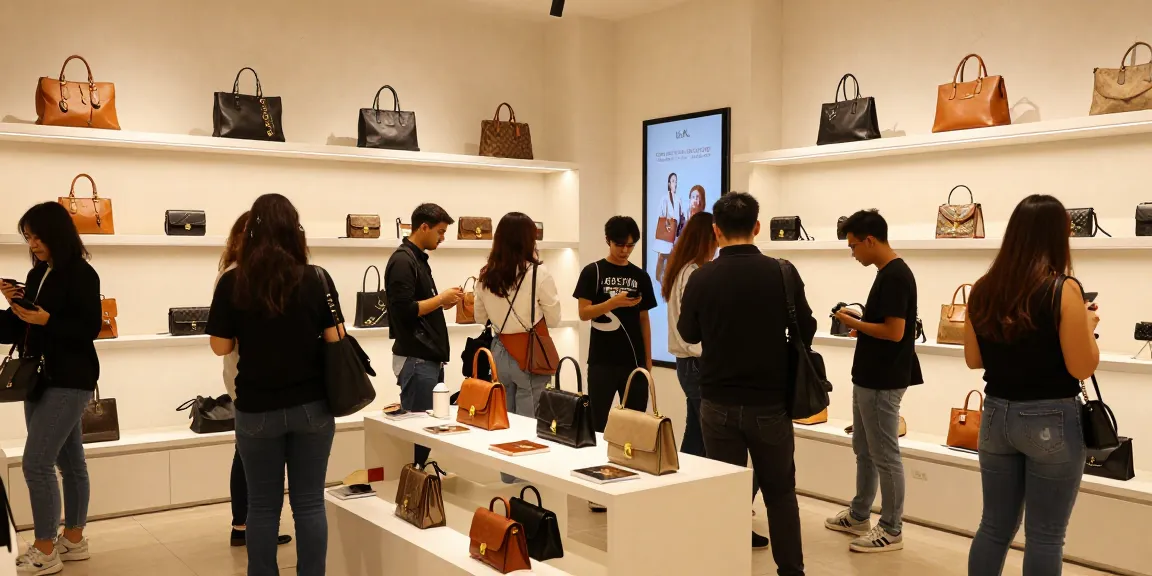 레플리카 쇼핑몰 showcasing vibrant shoppers engaging with high-quality replica products.