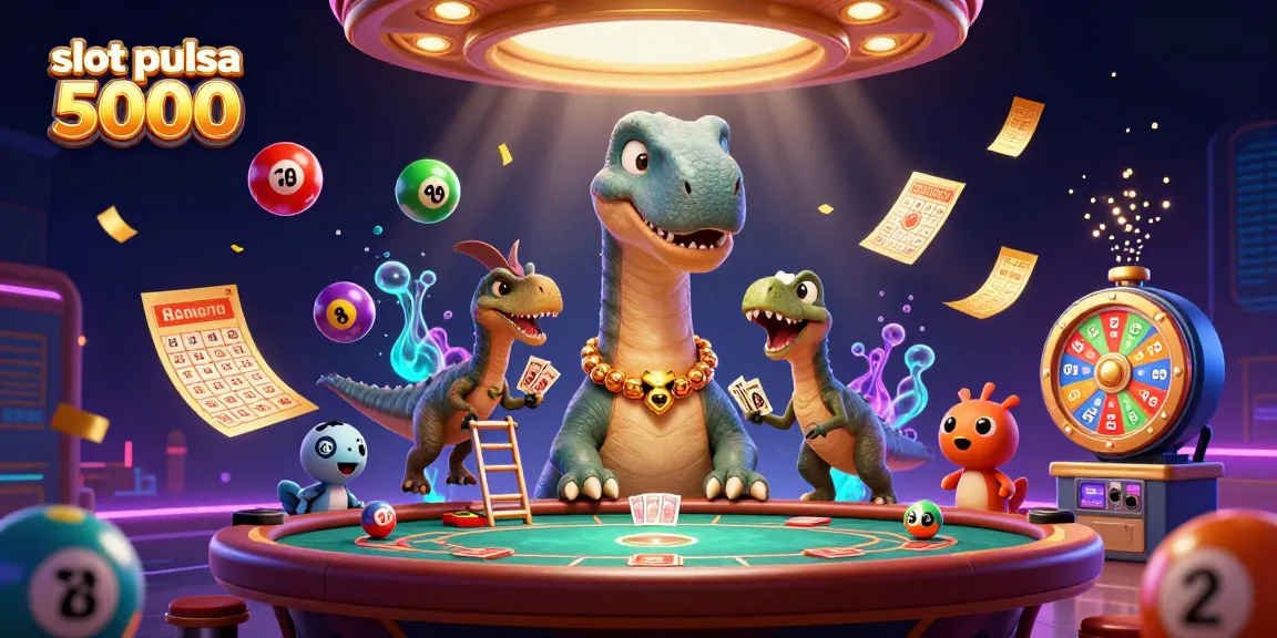 Mainkan slot pulsa 5000 dengan keseruan kasino saat dinosaurus lucu beraksi di dunia slot yang menggembirakan.