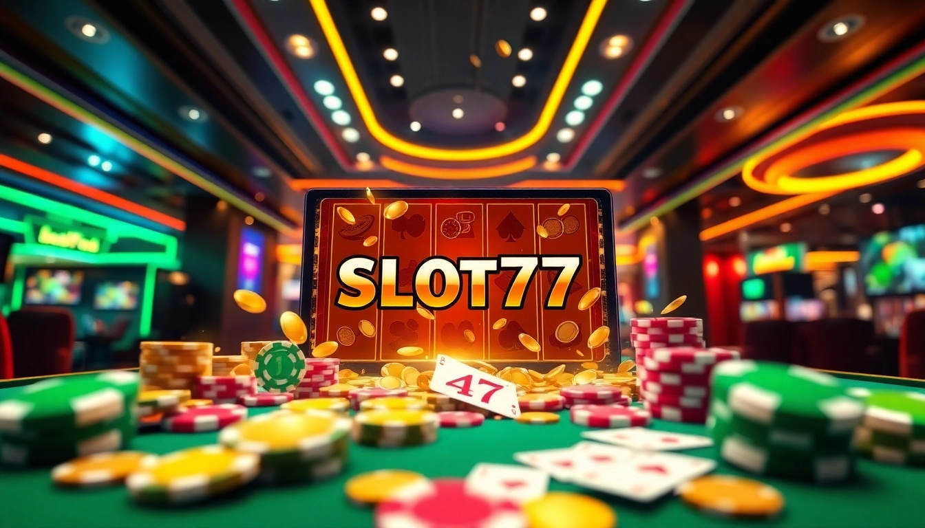 Permainan Slot77 menarik perhatian di kasino digital yang glamor.