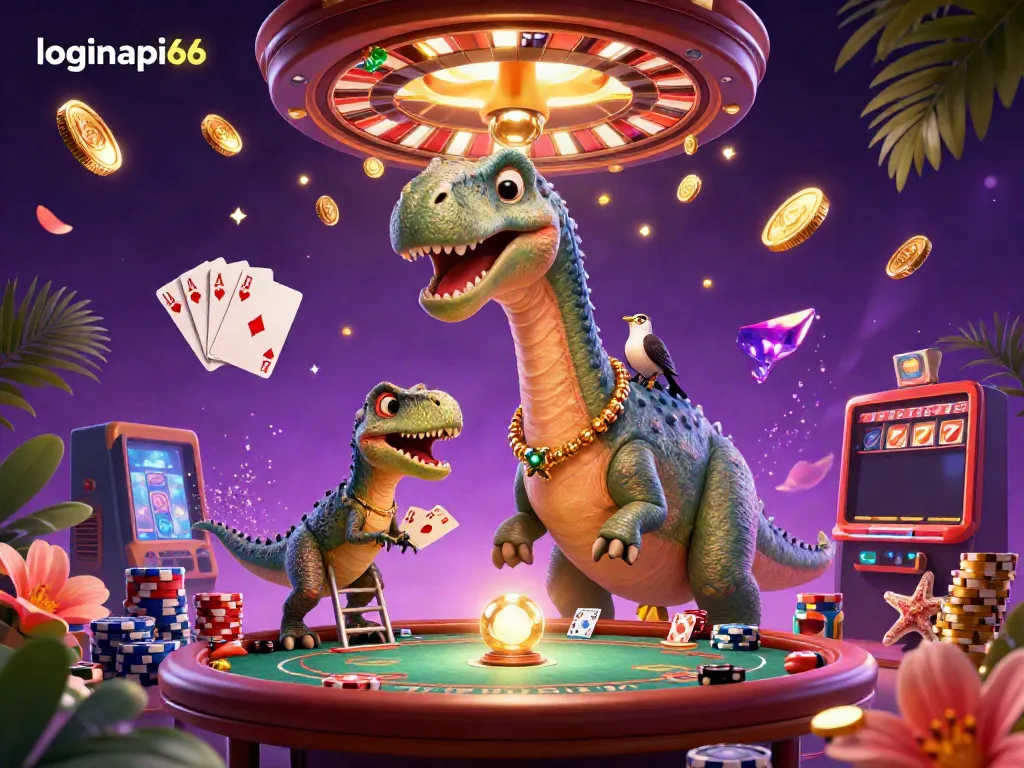 Experience thrilling gameplay with loginapi66 in a vibrant casino scene featuring animated characters and elements.