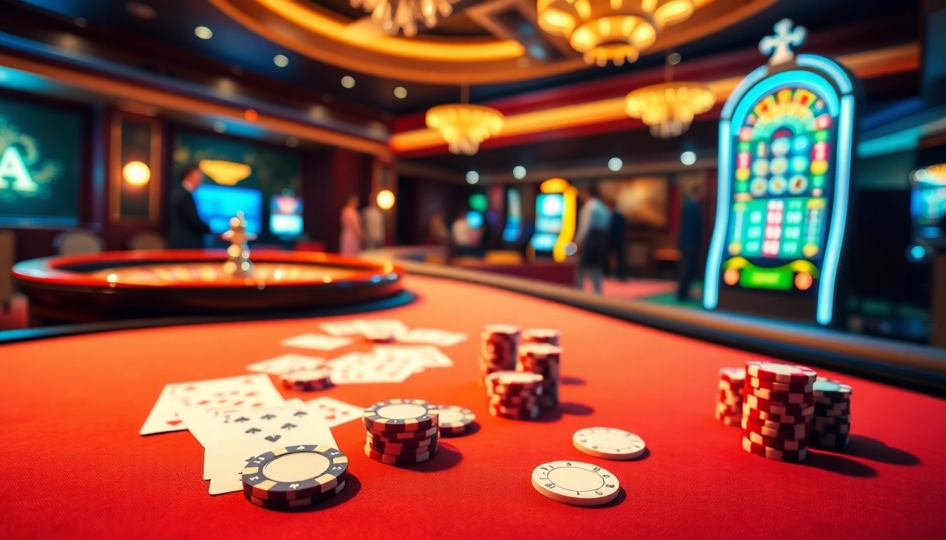 Engage in the thrilling atmosphere of mm88.br.com with vibrant casino tables and exciting games.