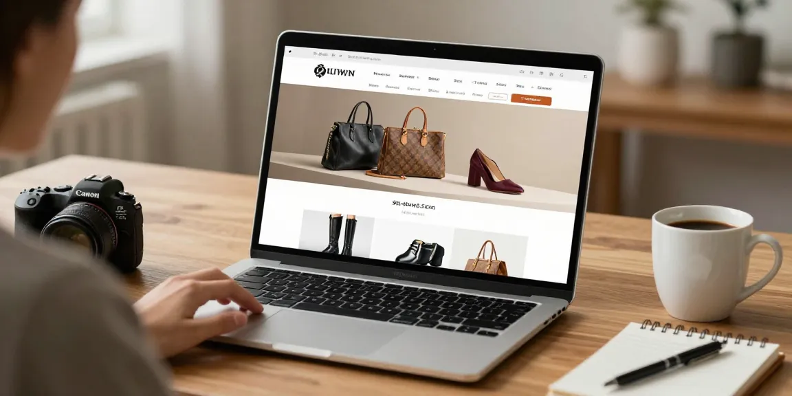Customer browsing high-quality replica fashion items on https://shs-dome5.com/ in a secure online shopping environment.