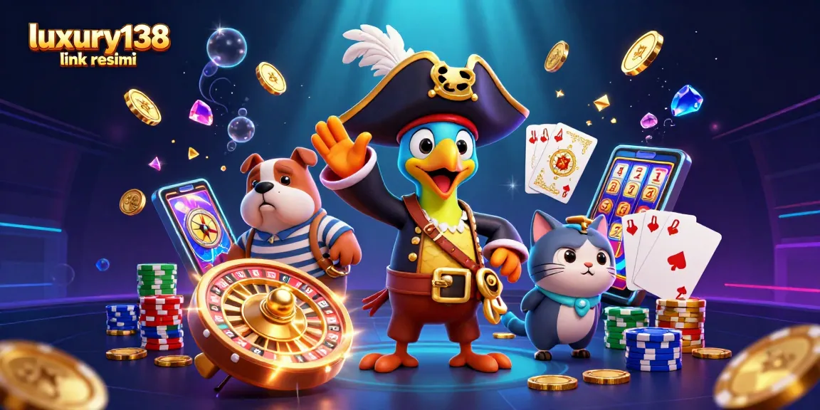 Experience thrilling gameplay with luxury138 link resmi showcased in a vibrant 3D casino illustration.