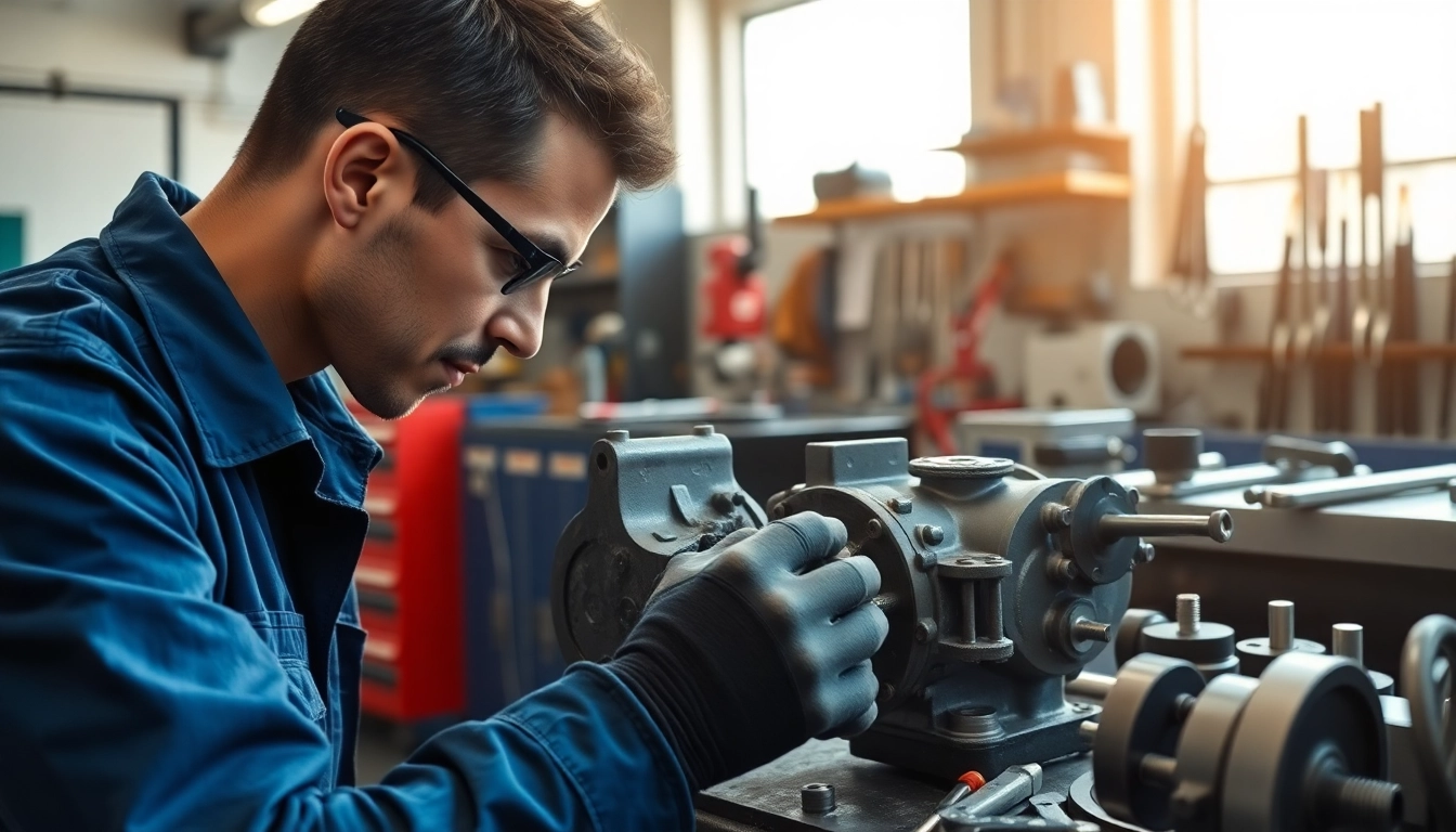 Providing expert hydraulic pump services in a professional workshop environment.
