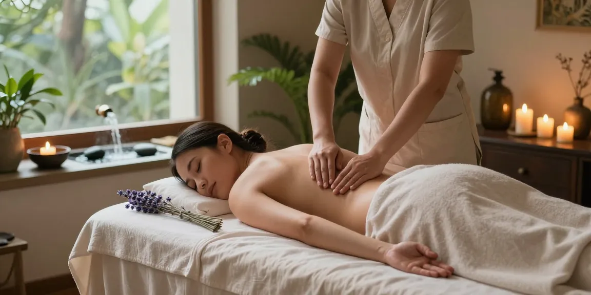 Massage therapy session in a tranquil spa with soothing ambiance and skilled therapist.