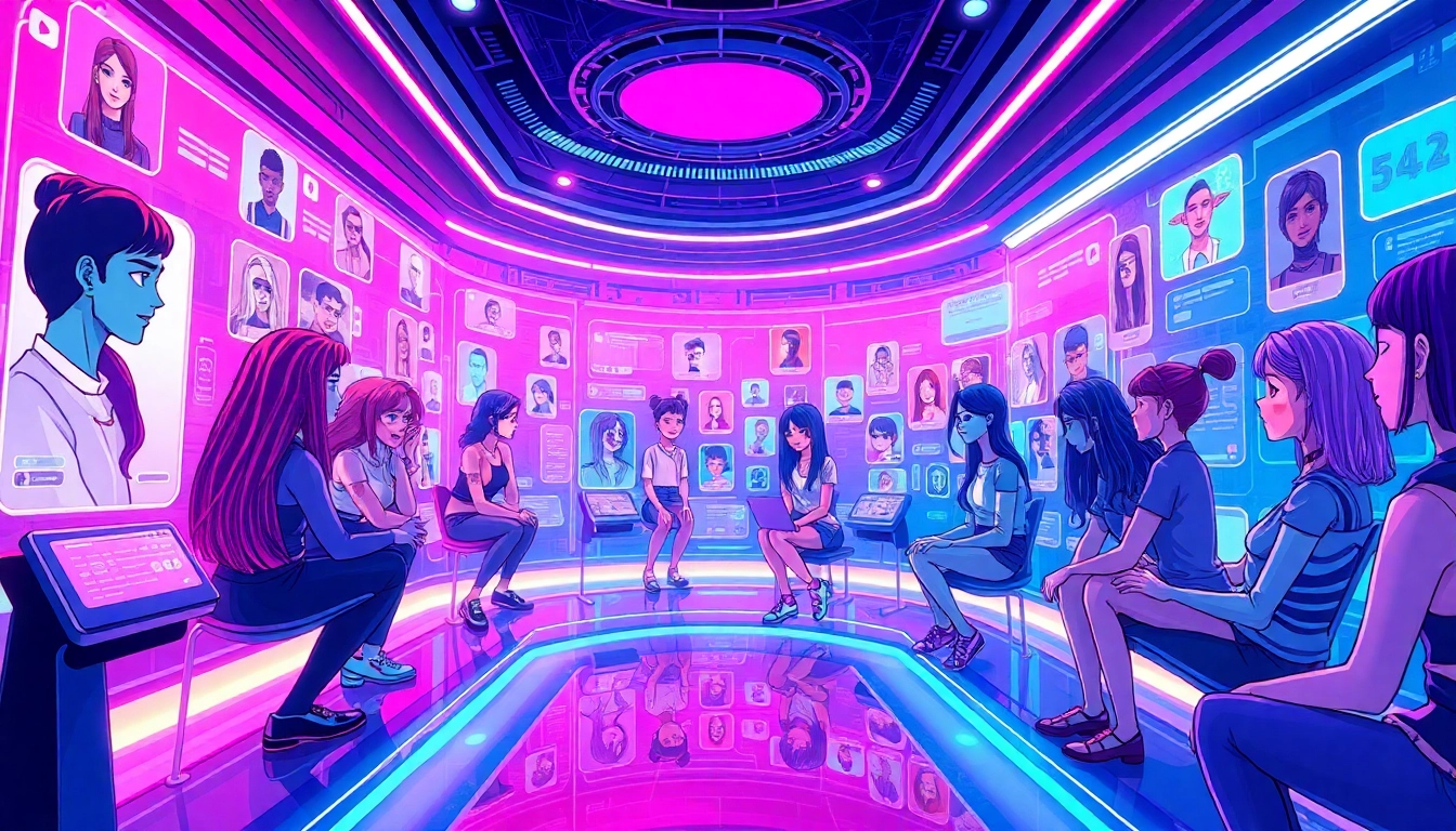 Engaging users with nsfw character ai in a futuristic digital chat environment.