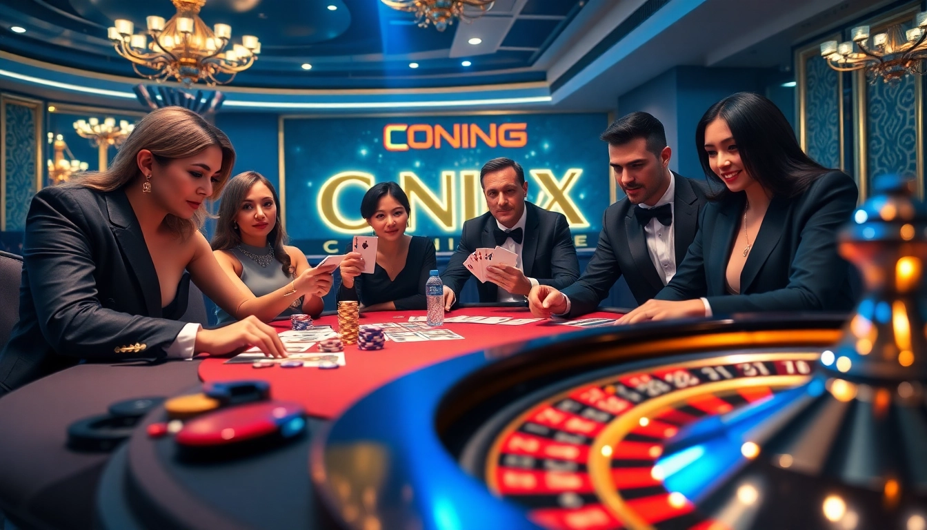 Experience high-stakes poker action at ONICPLAY's luxurious casino table, showcasing strategy and excitement.