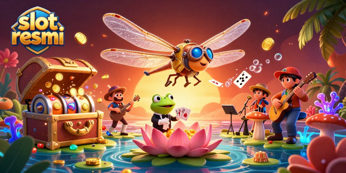 Experience thrilling gameplay at slot resmi with this vibrant illustration depicting lively casino action.