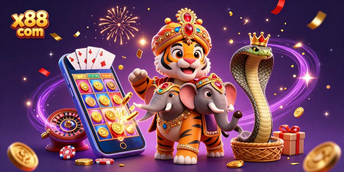 Join the exciting world of x88 com and immerse in vibrant casino action with a colorful slot game!