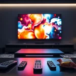 Experience the vibrant world of iron tv in a luxurious home entertainment setup.
