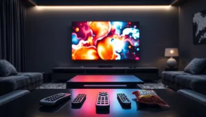 Experience the vibrant world of iron tv in a luxurious home entertainment setup.