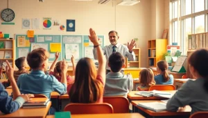 Engaging classroom scene highlighting the importance of Education with students and a teacher.