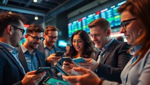 Engaged bettors choosing among the best sportsbooks in Mexico in a vibrant gaming setup.