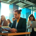 Explore new york jobs with diverse professionals collaborating in a vibrant New York City workspace.