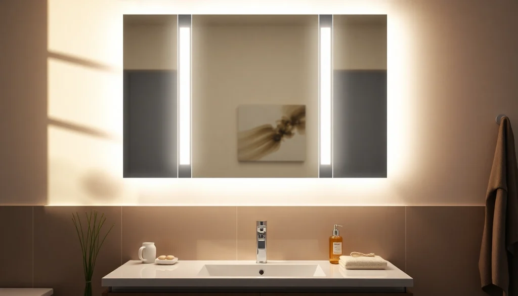 Besondere Merkmale von spiegelschrank mit led Beleuchtung, modernes Design in Badezimmer