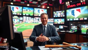 mlb중계 중계를 위한 열정적인 스포츠 아나운서의 생동감 넘치는 장면