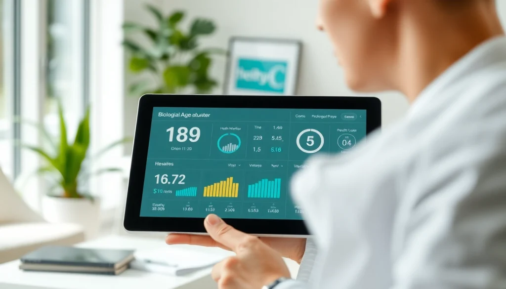 Calculate your biological age calculator results interactively on a user-friendly touchscreen.