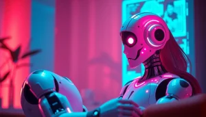 Engaging AI chat sex interaction in a warm, intimate digital setting