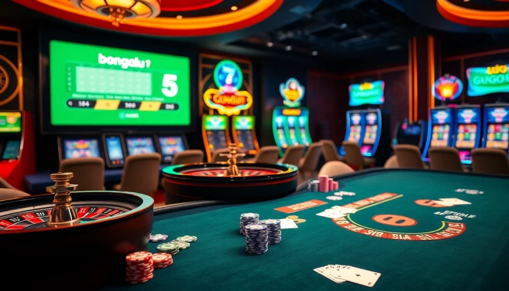 Bongdalu 5 showcases an engaging casino scene with lively poker action and betting odds on display.