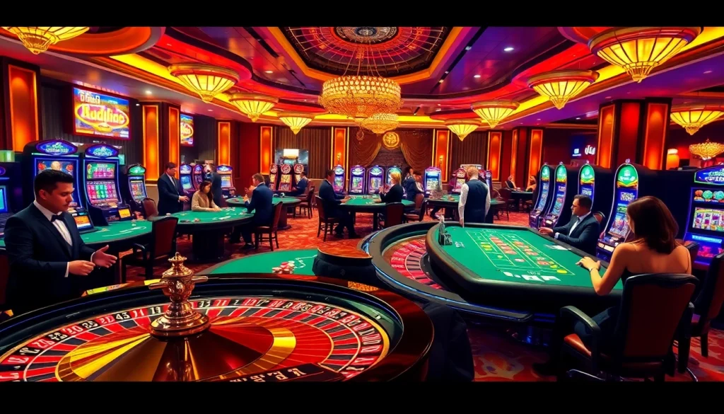 Experience the excitement of casino gaming at https://shbet.law/ with roulette, poker tables, and players.