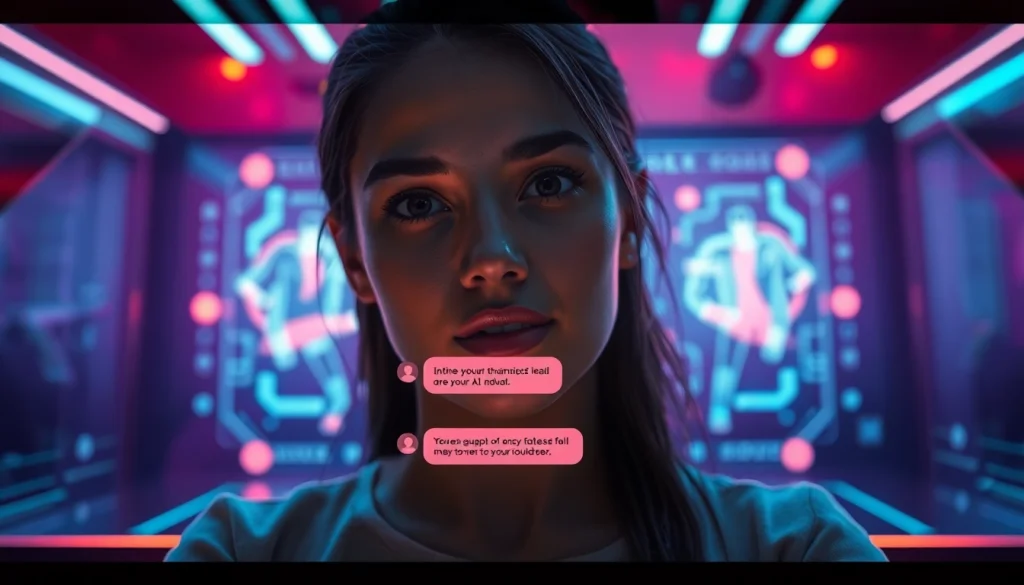 Engaging sex chat AI conversation in a vibrant digital interface.