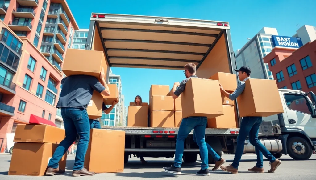 Efficient movers demonstrating the services of the best moving company in Vancouver while loading a truck.