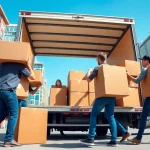 Efficient movers demonstrating the services of the best moving company in Vancouver while loading a truck.