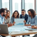 Evaluate competitor pricing strategies with a focused business team in a modern office.