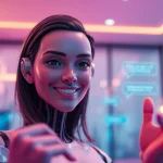 Engaging interaction with AI character in a vibrant chat setting, showcasing sex chat ai.