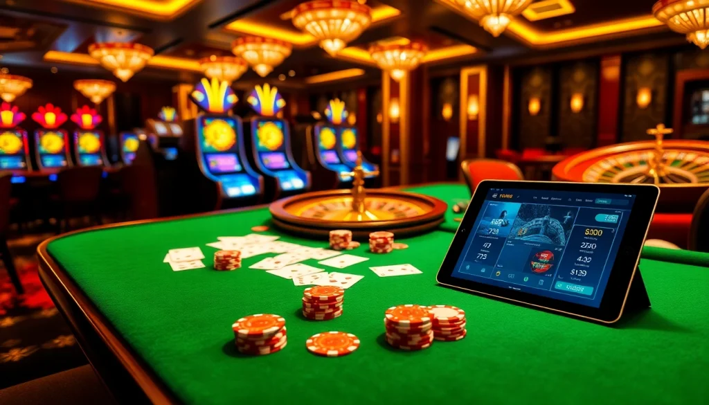 An exciting casino experience with poker chips and cards illustrating gameplay at https://thabetc.net/.
